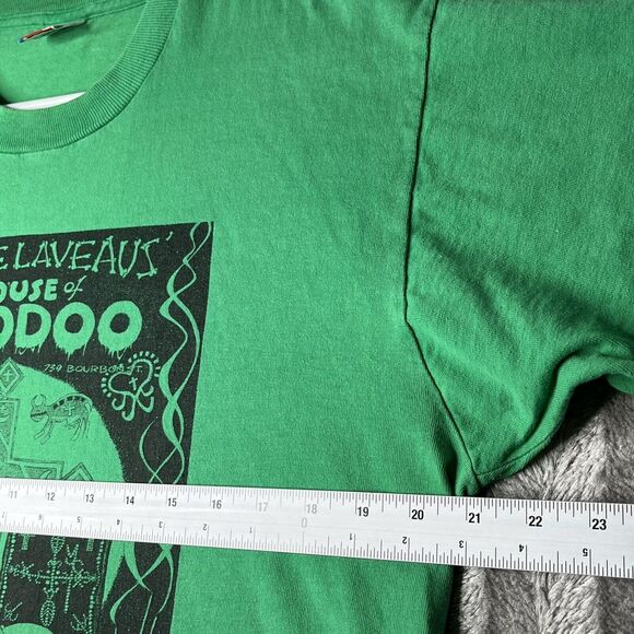 Vintage Marie Laveaus House Of Voodoo New Orleans T-shirt L Single Stitch Green - Picture 5 of 9